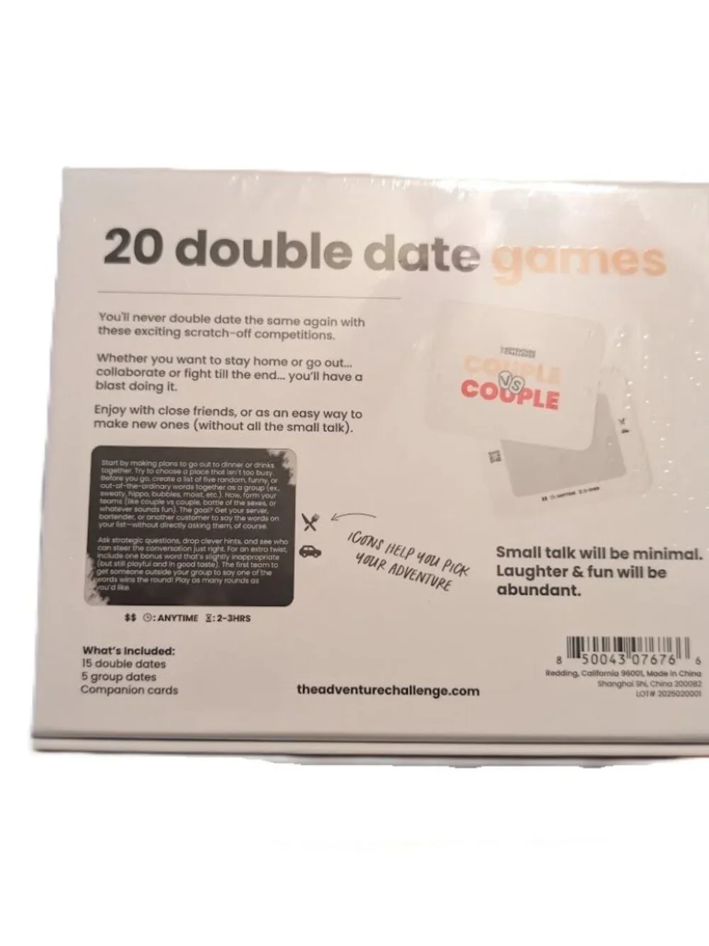 The Adventure Challenge Couple vs Couple Board Game – 20 Scratch-Off Dates